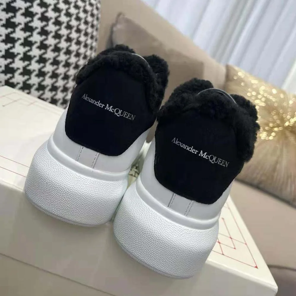 Alexander Mcqueen Oversized Sneaker Black Smooth Calf Leather for Women