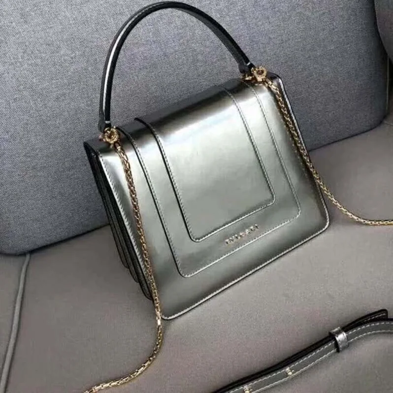Bvlgari Serpenti Forever Medium Flap Cover Bag in Silver for Women Bvlgari Serpenti Forever Medium Flap Cover Bag in Silver for Women