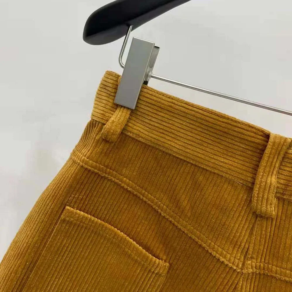 Miu Miu Corduroy Shorts with Embroidered Logo for Women in Brown