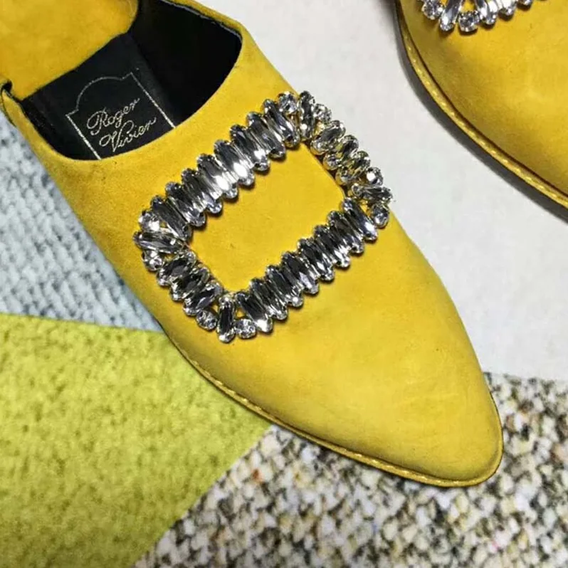 Roger Vivier Shoes Bab' Viv' Strass Buckle for Women in Yellow Roger Vivier Shoes Bab' Viv' Strass Buckle for Women in Yellow