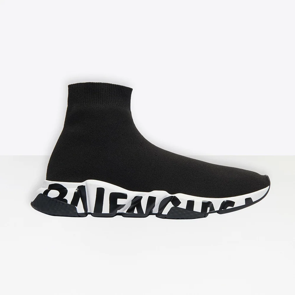 Balenciaga Speed Sneaker in Black for Unisex in White Graffiti Sole Unit Balenciaga Speed Sneaker in Black for Unisex in White Graffiti Sole Unit