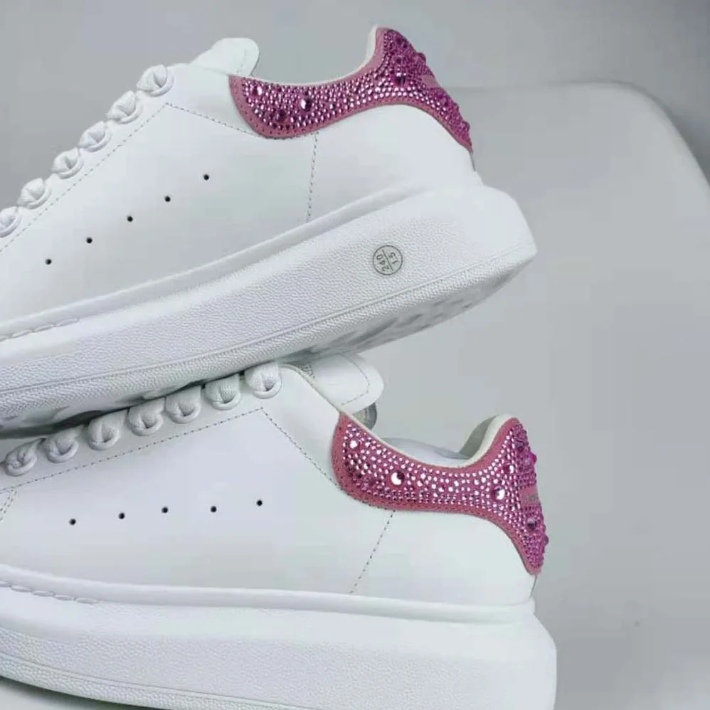 Alexander Mcqueen Oversized Sneaker in White for Women in halo Pink Alexander Mcqueen Oversized Sneaker in White for Women in halo Pink