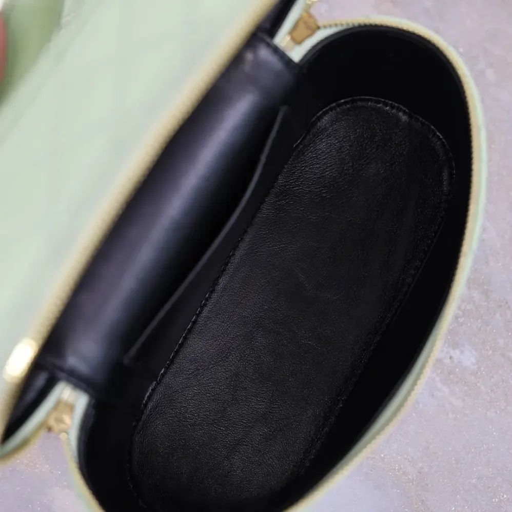 Saint Laurent YSL Gaby Vanity Bag In Lambskin for Women in Aqua Saint Laurent YSL Gaby Vanity Bag In Lambskin for Women in Aqua