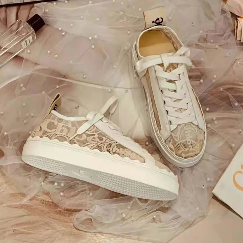 Chloe Lauren Sneaker in Lace for Women in Sandy
