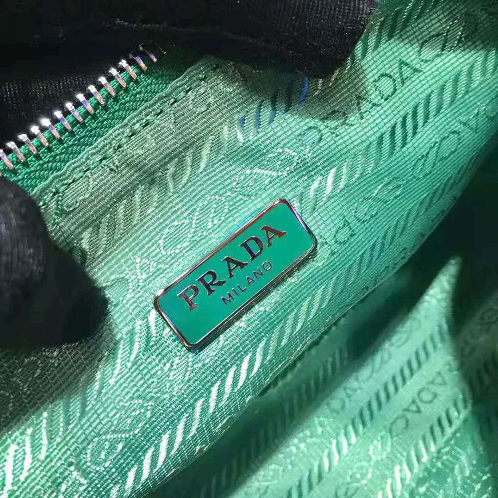Prada Nylon and Saffiano Leather Mini Bag for Women in Green Prada Nylon and Saffiano Leather Mini Bag for Women in Green