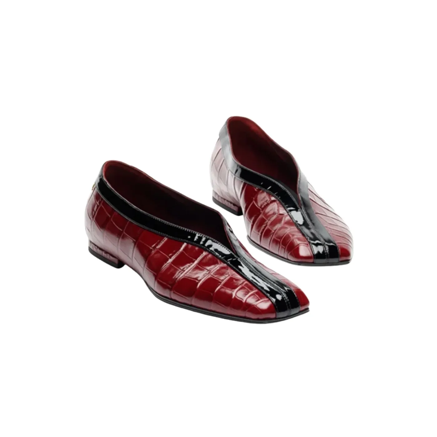 Chanel Ballet Flats Burgundy/ Black --U9719