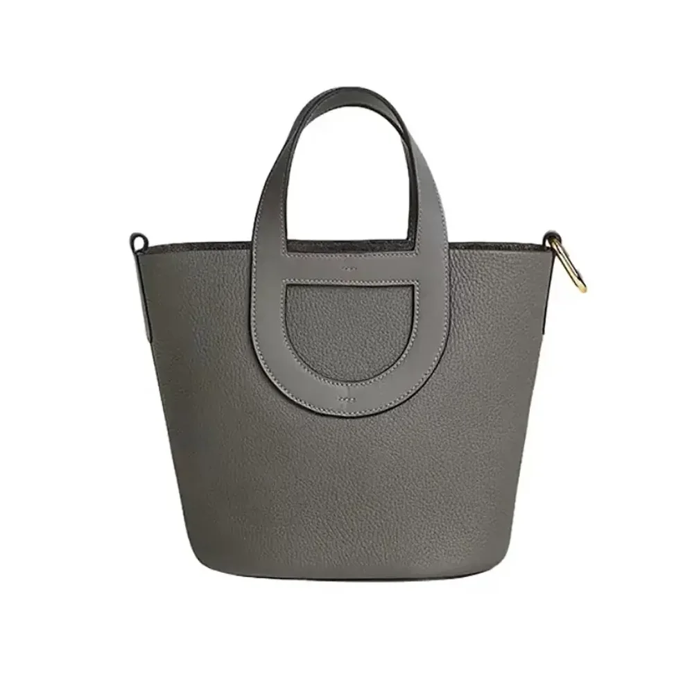 Hermes In the Loop 18 Handbag Clemence Leather for Women in Gray/Gold Hermes In the Loop 18 Handbag Clemence Leather for Women in Gray/Gold