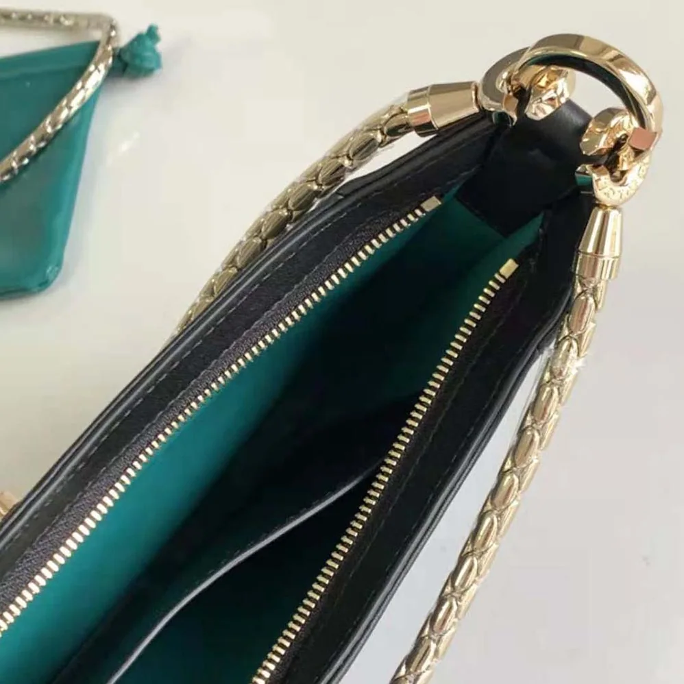 Bvlgari Serpenti Baia Small Shoulder Bag in Calf Leather for Women in Black Bvlgari Serpenti Baia Small Shoulder Bag in Calf Leather for Women in Black