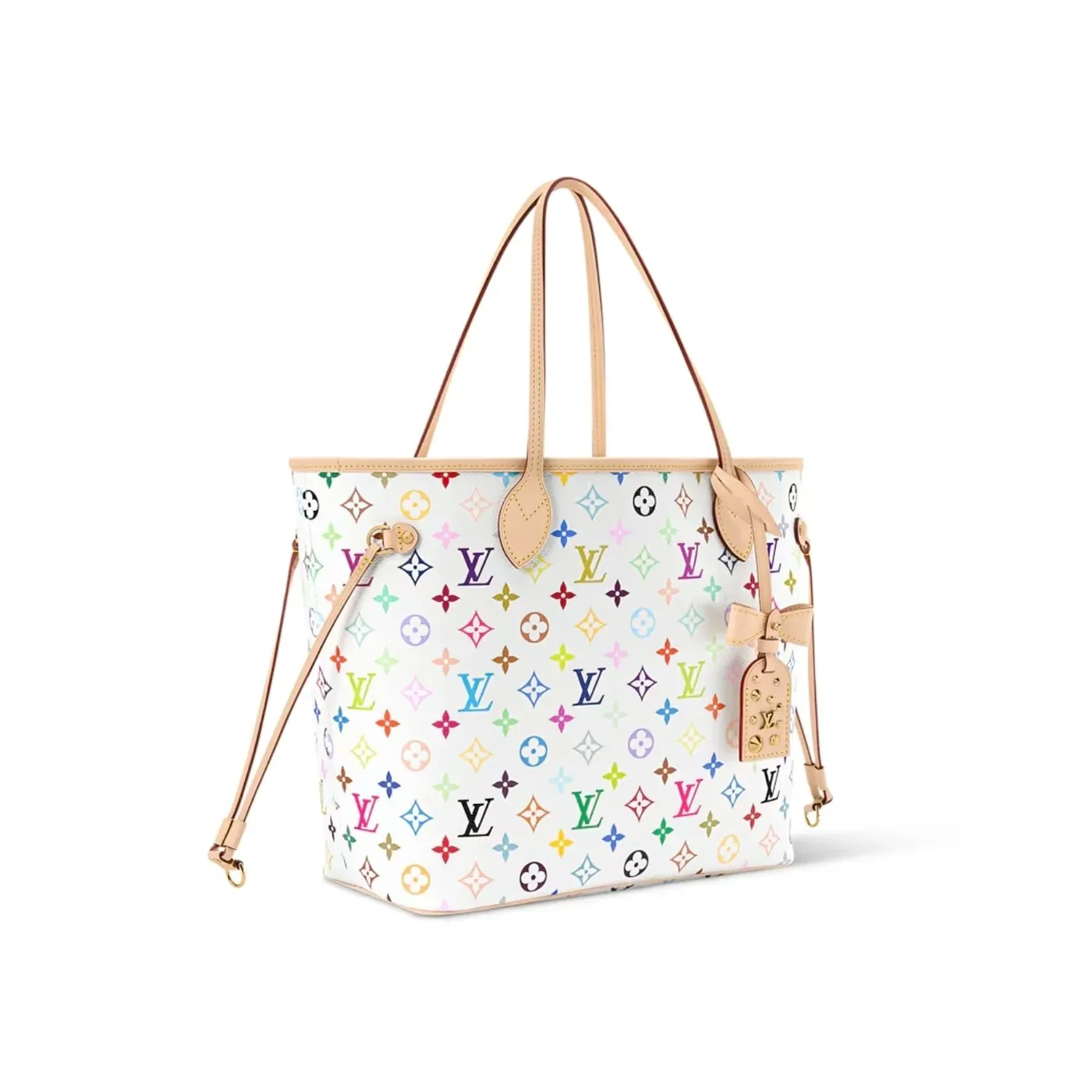 Louis Vuitton LV x TM Neverfull MM Tote Bag in Multicolor Gold Hardware