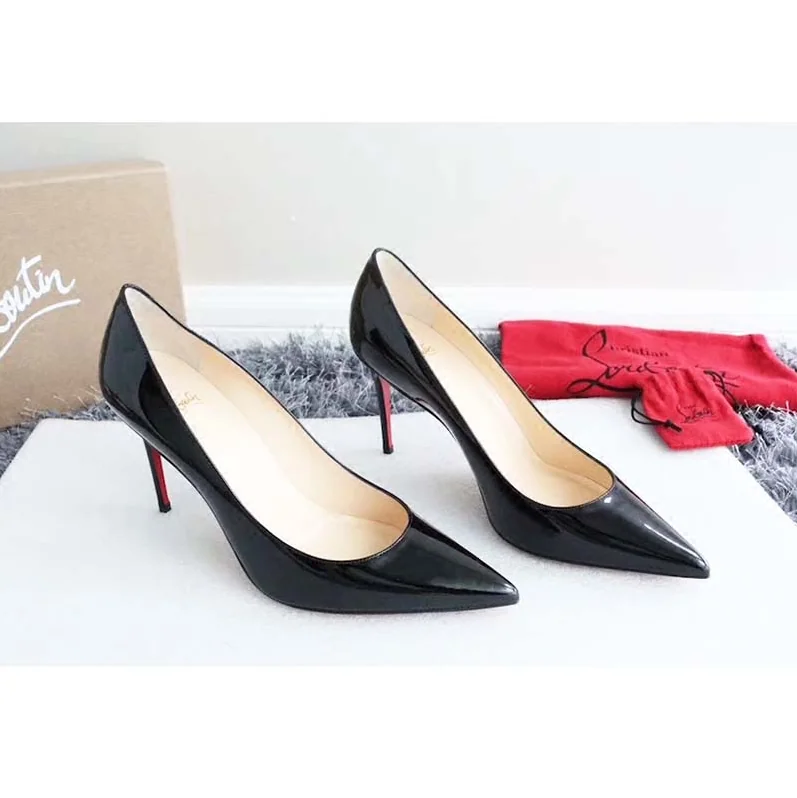 Christian Louboutin Decollete 554 Patent 85 mm Pumps Shoes Black for Women