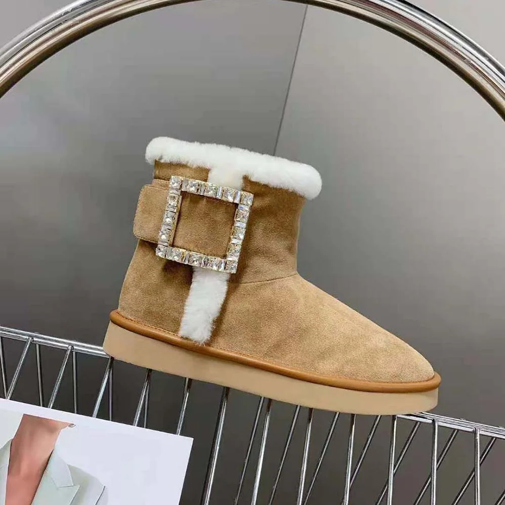 Roger Vivier Winter Viv' Strass Buckle Booties in Suede for Women Roger Vivier Winter Viv' Strass Buckle Booties in Suede for Women