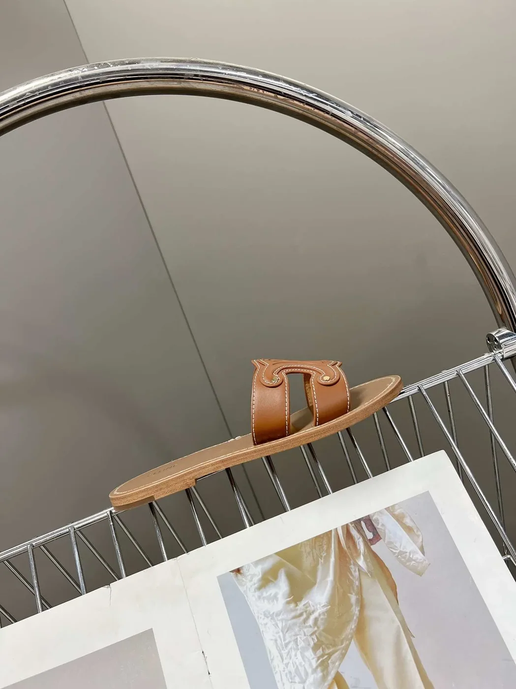 Celine Triomphe Mule Brown .04LU Celine Triomphe Mule Brown .04LU