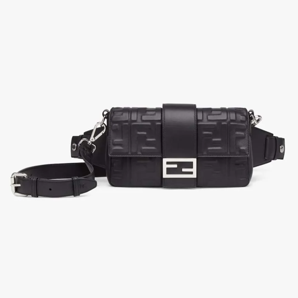 Fendi Baguette Black Calf Leather Bag for Men