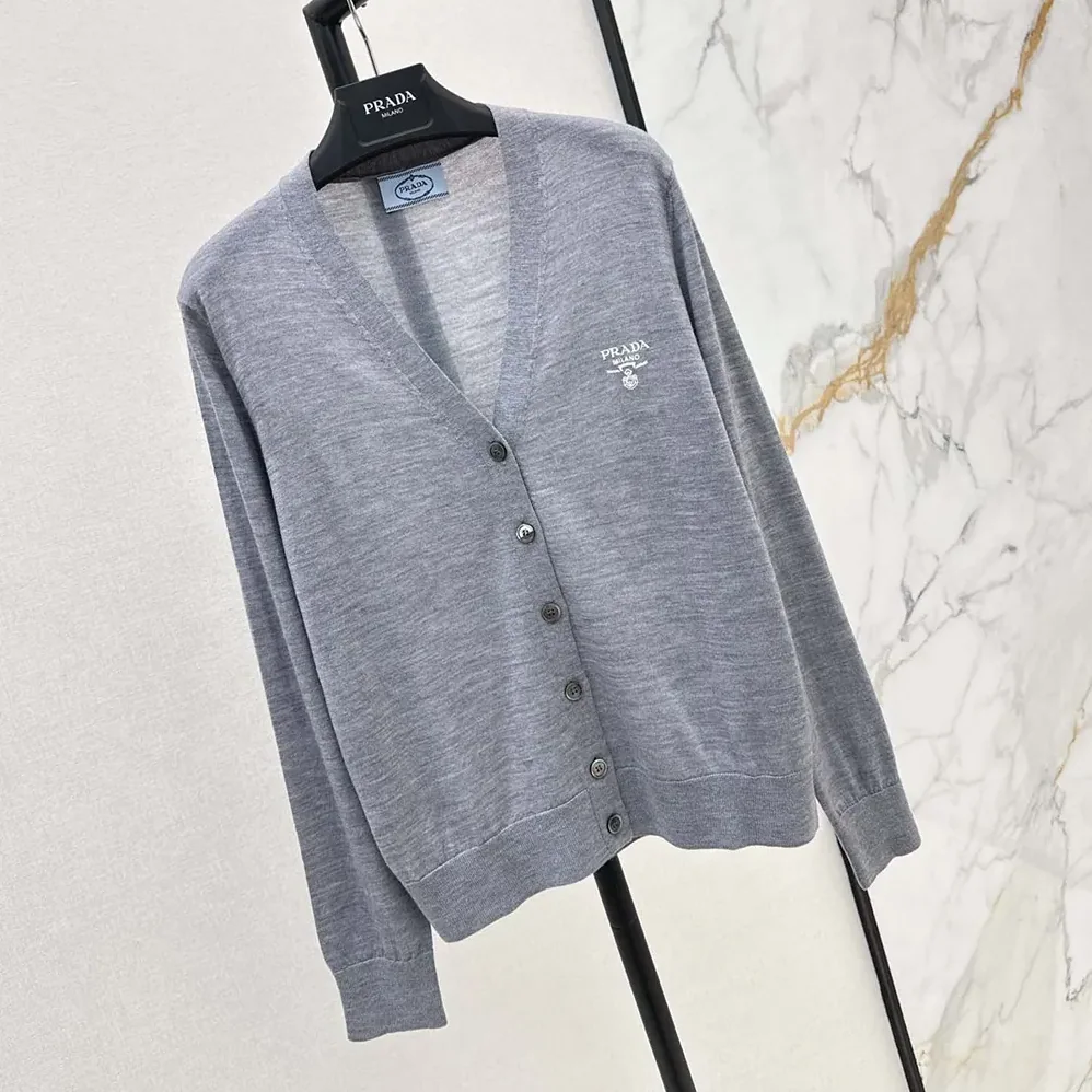 Prada Cashmere Cardigan for Men in Gray