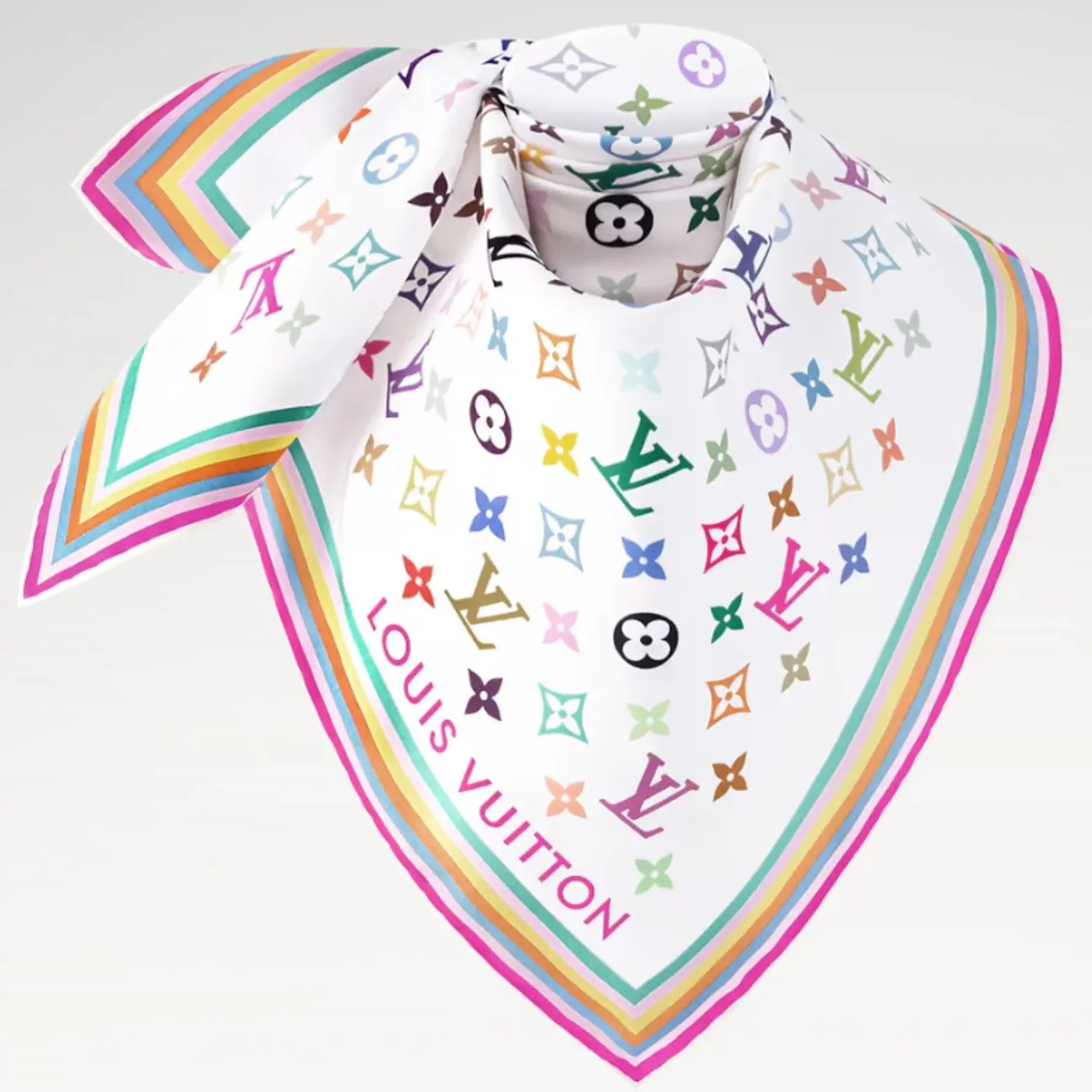 Louis Vuitton LV x TM Monogram Multicolor Square 90 Blanc