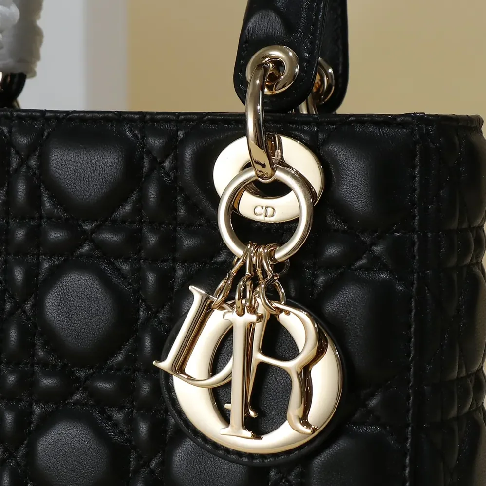 Dior Small Lady Dior My ABCDior Bag Black Cannage Lambskin for Women
