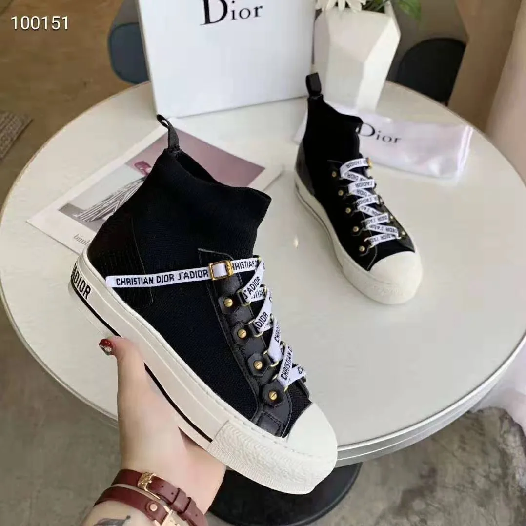 Dior Walk'N'dior Technical Knit High-Top Sneaker for Women in Black