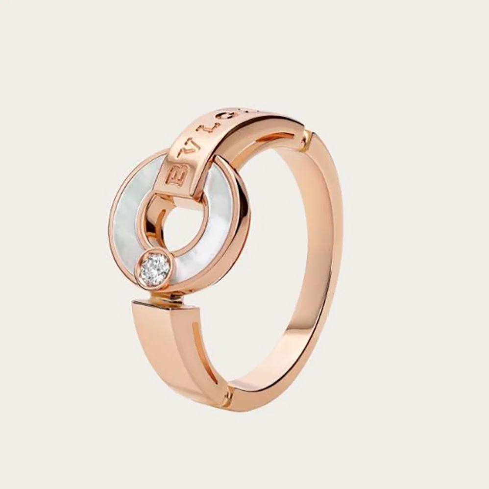 Bvlgari Openwork 18 KT Rose Gold Ring for Women