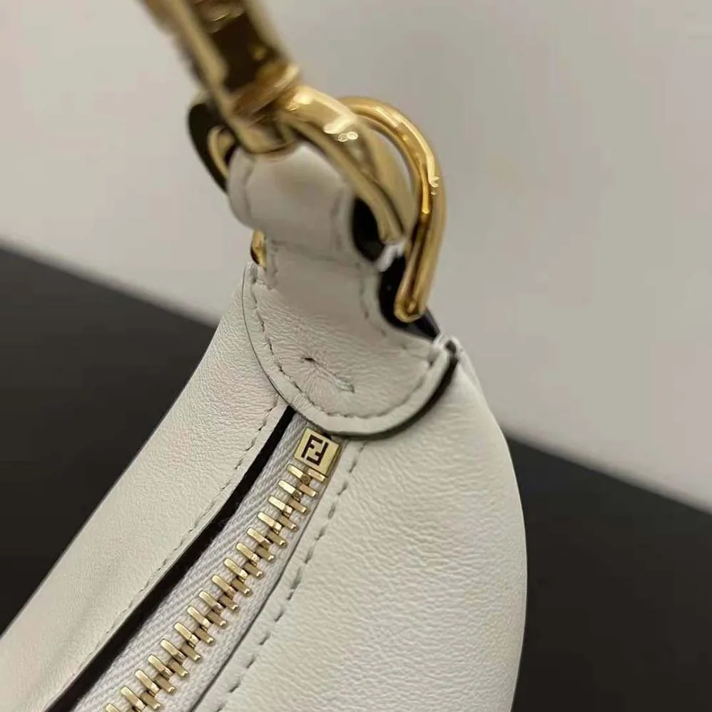 Fendi Nano Fendigraphy White Leather Charm for Women