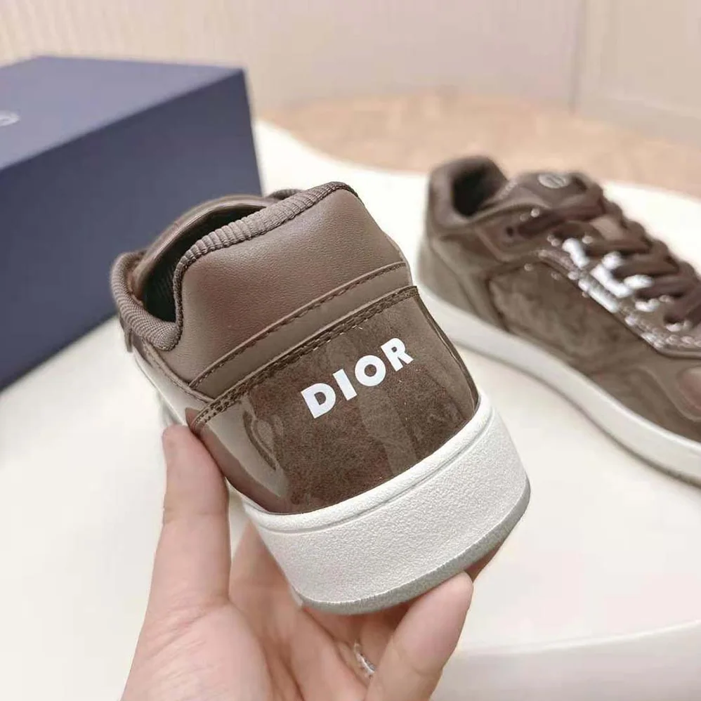 Dior B27 Low-top Sneaker Plum Patent Calfskin and Dior Oblique Gravity Leather for Men