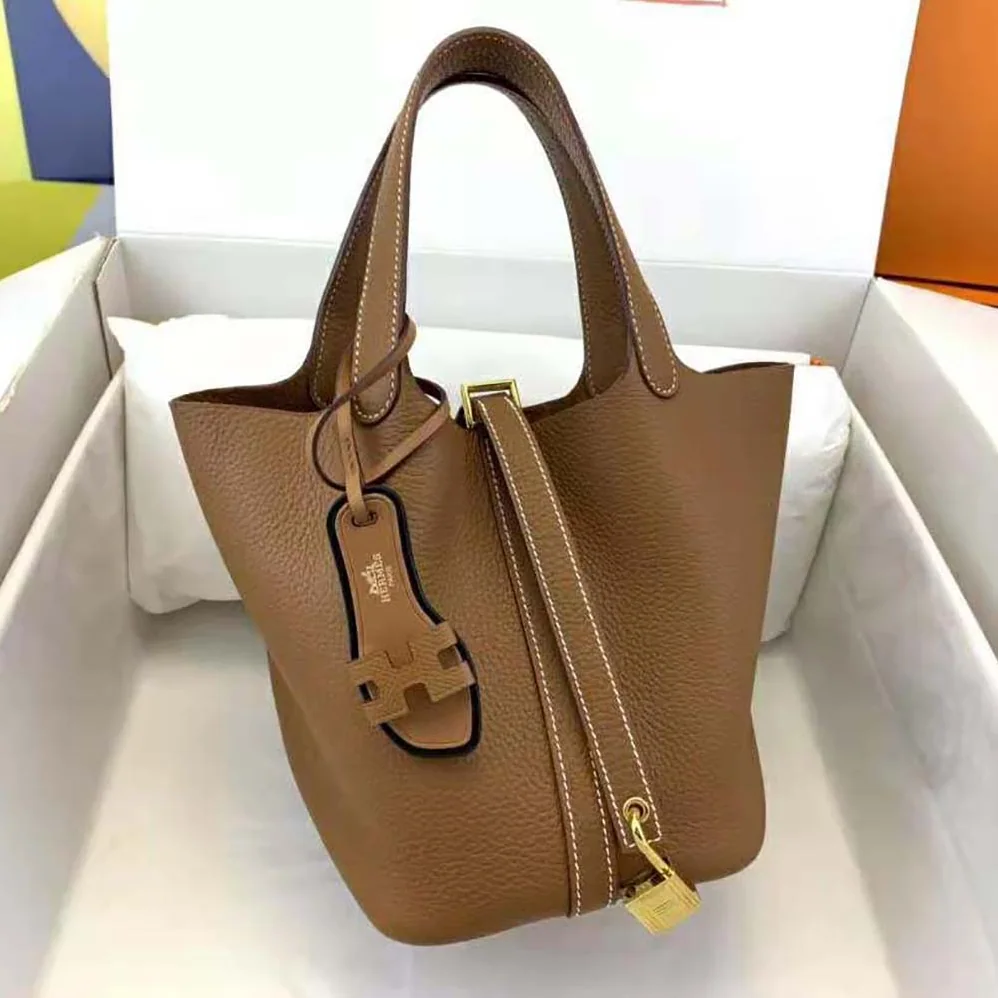Hermes Picotin Lock 22cm in Clémence leather for Women in Brown