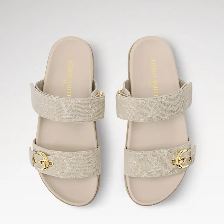 Louis Vuitton Bom Dia Comfort Mules Greige 1AJPGX Louis Vuitton Bom Dia Comfort Mules Greige 1AJPGX