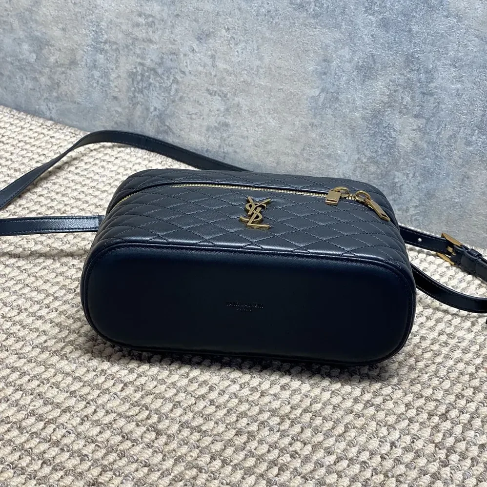 Saint Laurent YSL Gaby Large Vanity Bag In Lambskin for Women in Black Saint Laurent YSL Gaby Large Vanity Bag In Lambskin for Women in Black