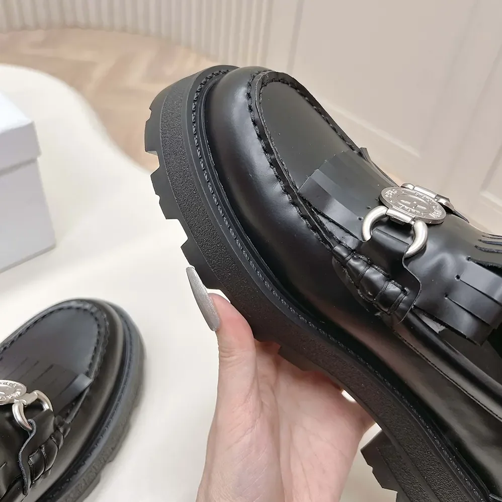 Dior Emblem Loafer Black Brushed Calfskin for Women Dior Emblem Loafer Black Brushed Calfskin for Women