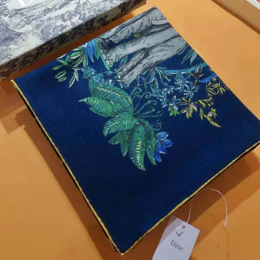 Dior Etoile De Voyage 90 Square Scarf Deep Blue Multicolor Silk Twill for Women