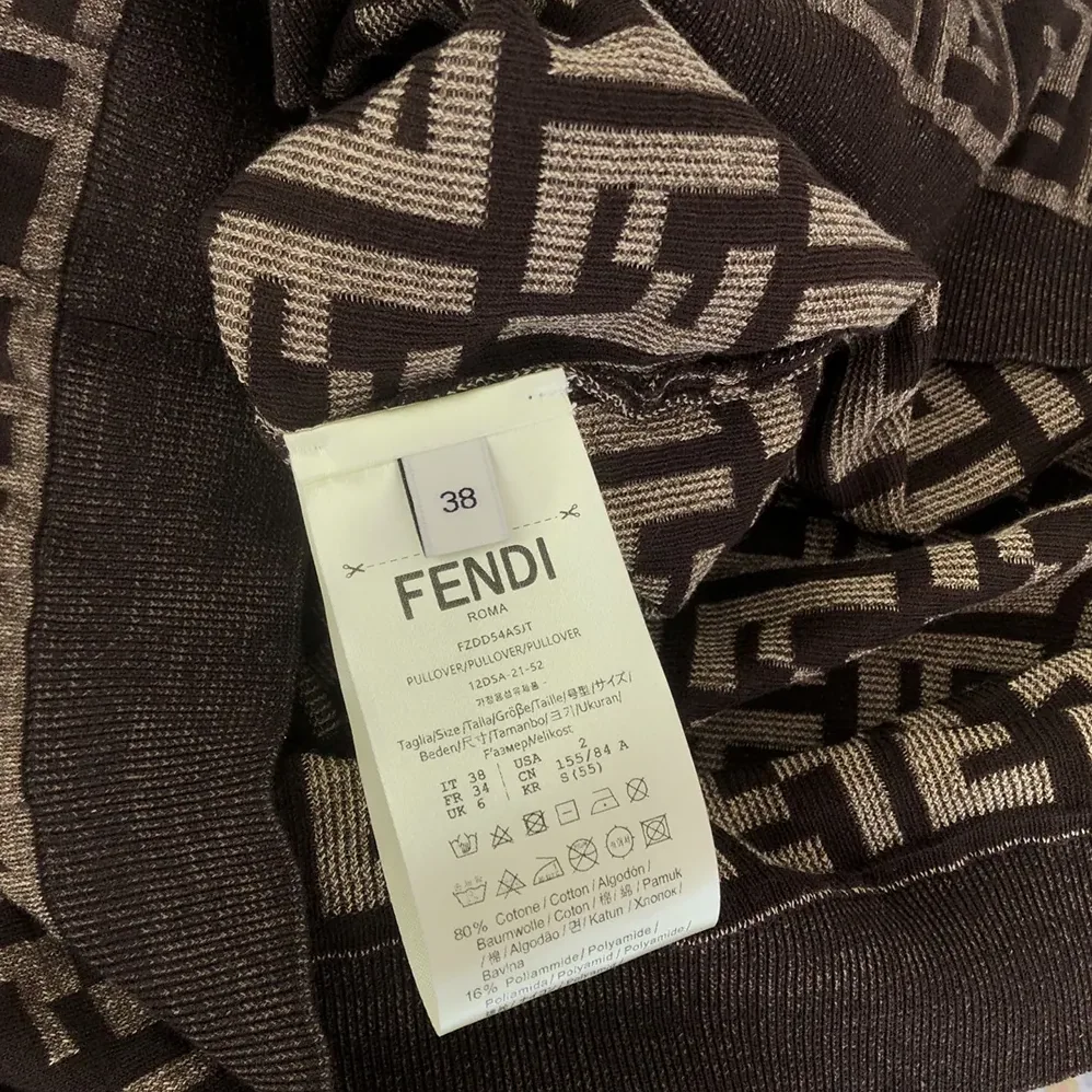 Fendi Brown FF Cotton Dress for Women Fendi Brown FF Cotton Dress for Women