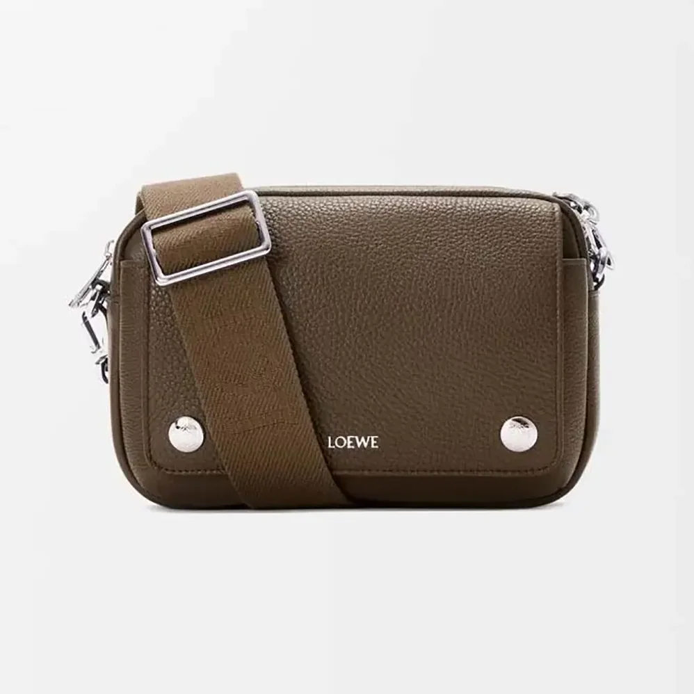 Loewe Small Pebble Messenger Bag in Supple Grained Calfskin for Unisex in Brown