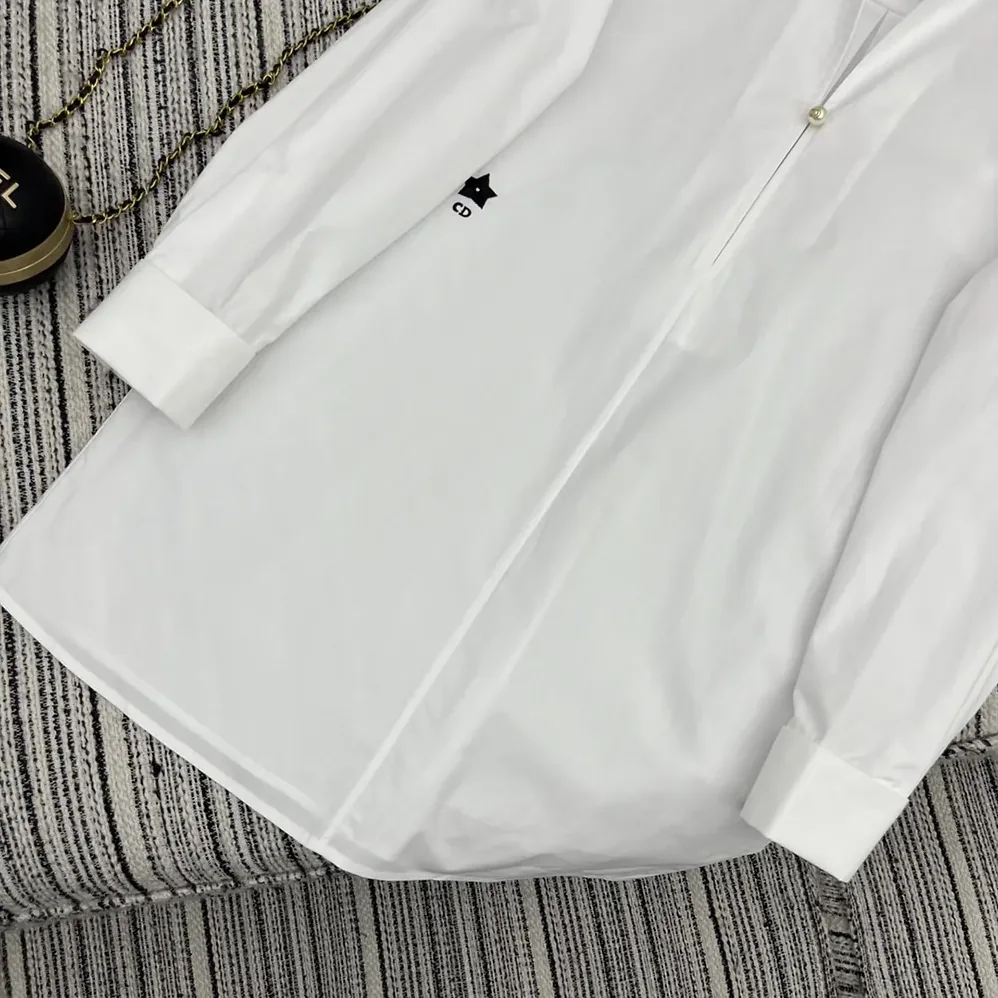 Dior Blouse White Cotton Poplin for Women Dior Blouse White Cotton Poplin for Women