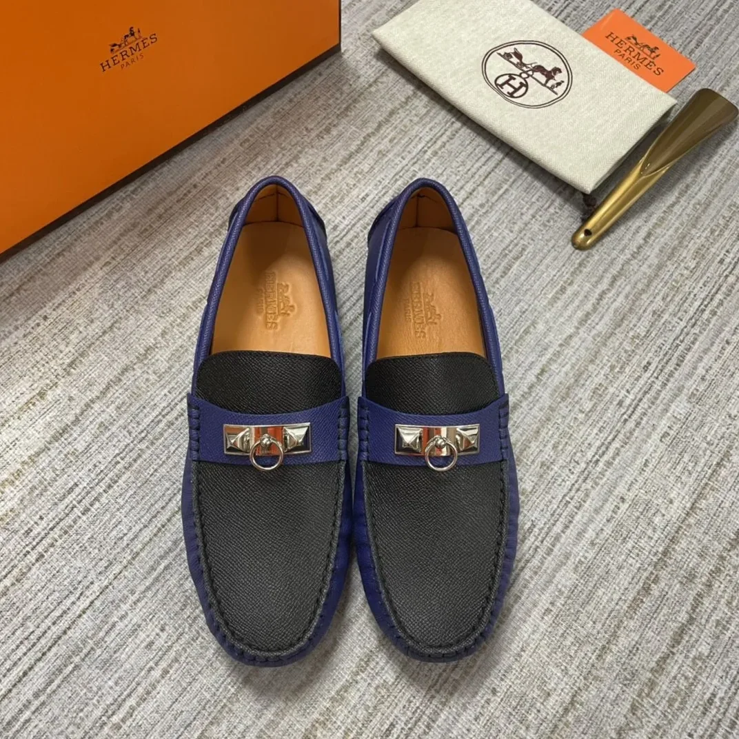 Hermes Irving Loafer Blue in Black Hermes Irving Loafer Blue in Black