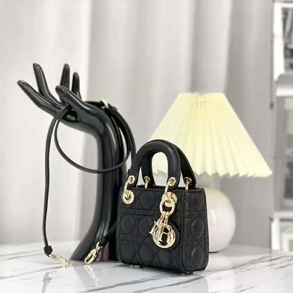 Dior Micro Lady Dior Bag Black Cannage Lambskin for Women Dior Micro Lady Dior Bag Black Cannage Lambskin for Women