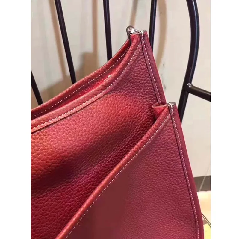 Hermes Evelyne III 33 Large Model Bag in Calfskin in Red
