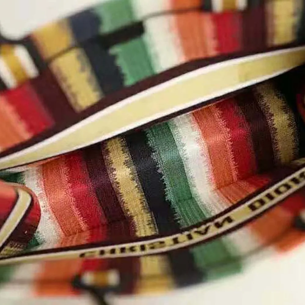 Dior Dior Book Tote Multicolor D for Women in Stripes Embroidery