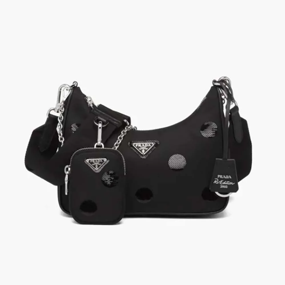 Prada Re-Edition 2005 Re-Nylon Polka for Women in Dot Bag Prada Re-Edition 2005 Re-Nylon Polka for Women in Dot Bag