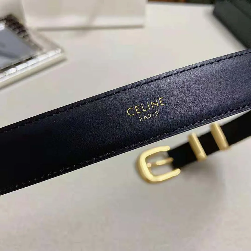 Celine Medium Western Belt in Smooth Calfskin for Women in Gold