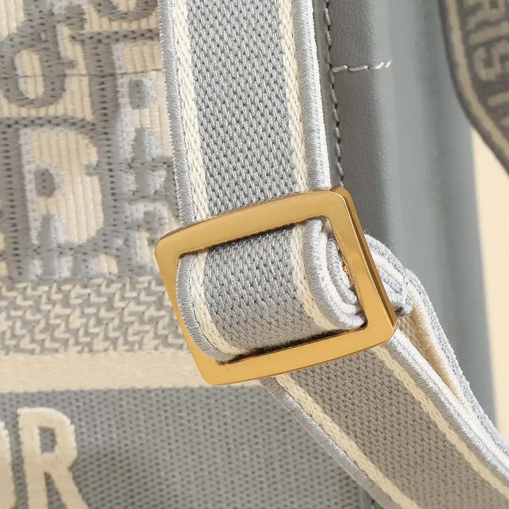 Dior Small Dior Book Tote Gray Dior Oblique Embroidery and Calfskin for Women