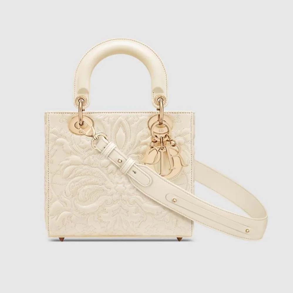 Dior Small Lady Dior my Abcdior Bag Latte Quilted-Effect Lambskin with Ornamental Motif for Women Dior Small Lady Dior my Abcdior Bag Latte Quilted-Effect Lambskin with Ornamental Motif for Women