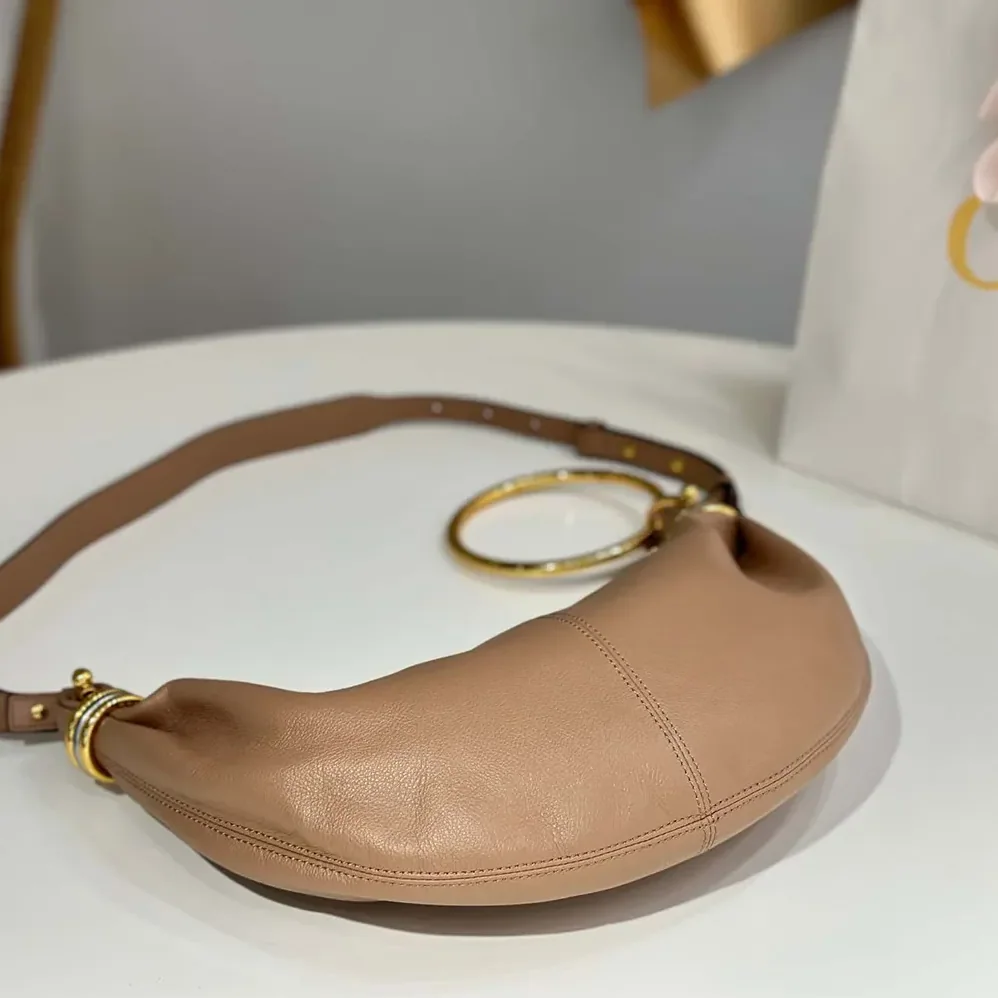 Chloe Small Bracelet Hobo Bag in Grained Leather for Women in Pink Chloe Small Bracelet Hobo Bag in Grained Leather for Women in Pink