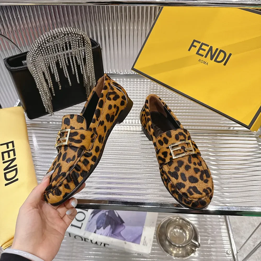 Fendi Baguette Printed Cavallino Calfskin Loafers for Women Fendi Baguette Printed Cavallino Calfskin Loafers for Women