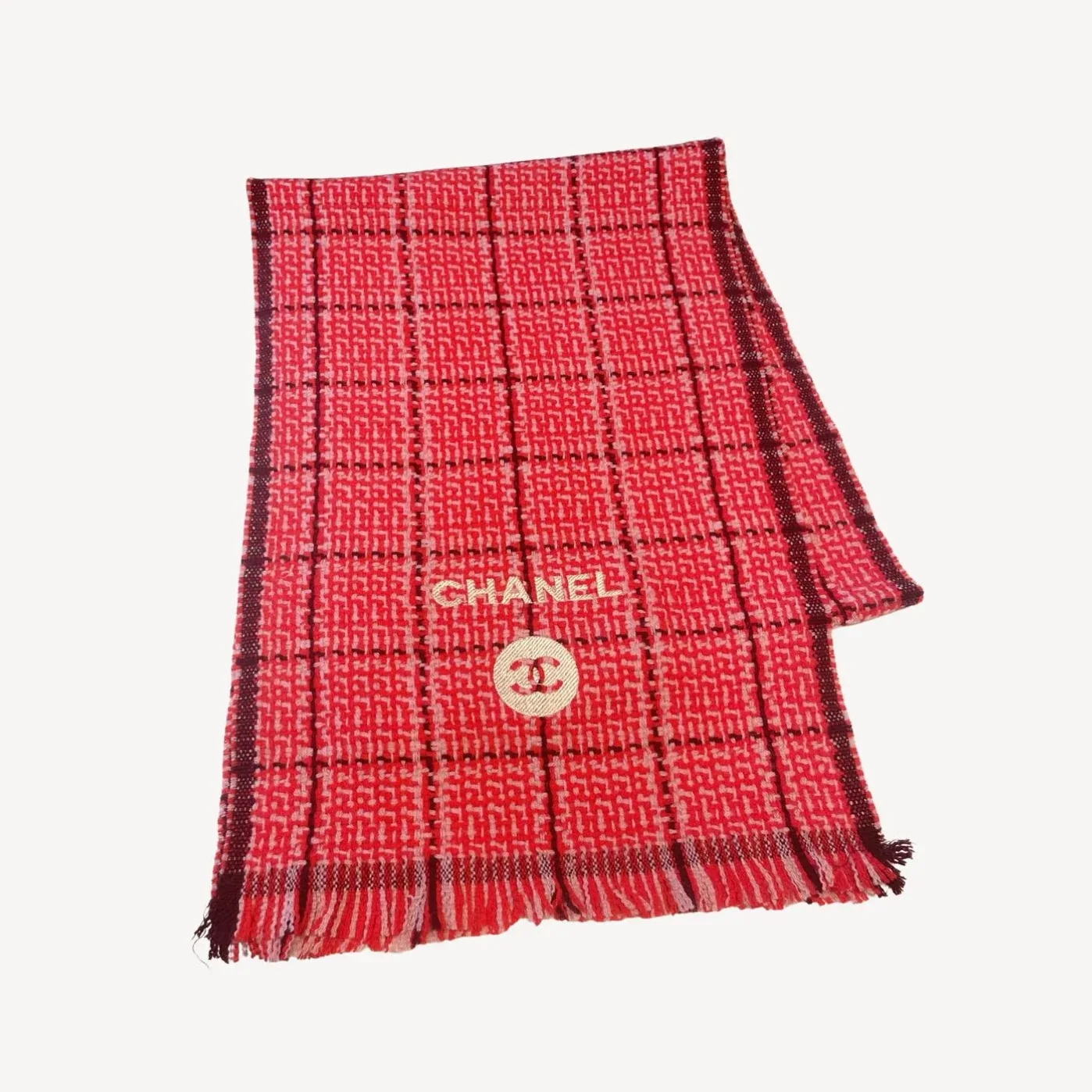 Chanel Classic Little Fragrance Pattern Scarf Red