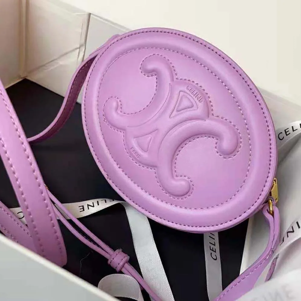Celine Crossbody Oval Purse Cuir Triomphe in Smooth Calfskin for Women in Purple Celine Crossbody Oval Purse Cuir Triomphe in Smooth Calfskin for Women in Purple