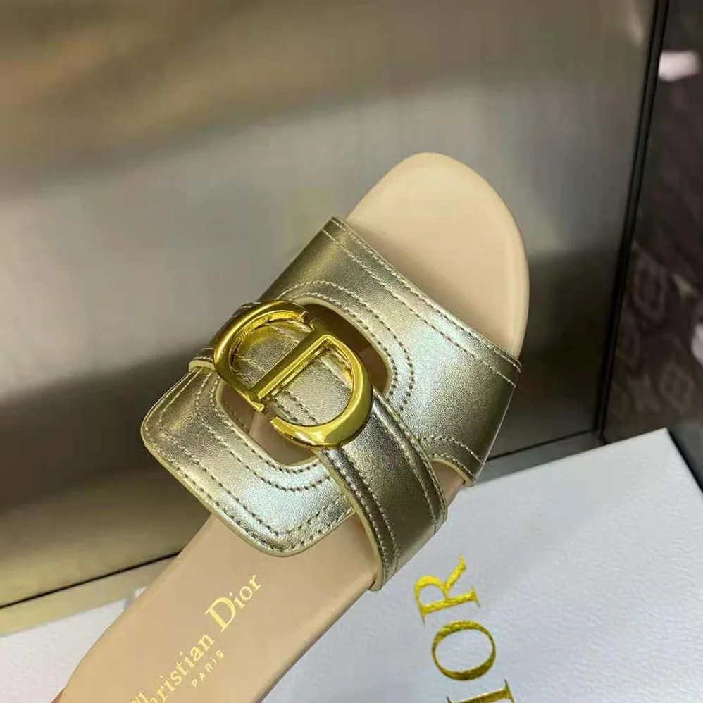 Dior 30 Montaigne Slide Platinum for Women in Tone Metallic Calfskin Dior 30 Montaigne Slide Platinum for Women in Tone Metallic Calfskin