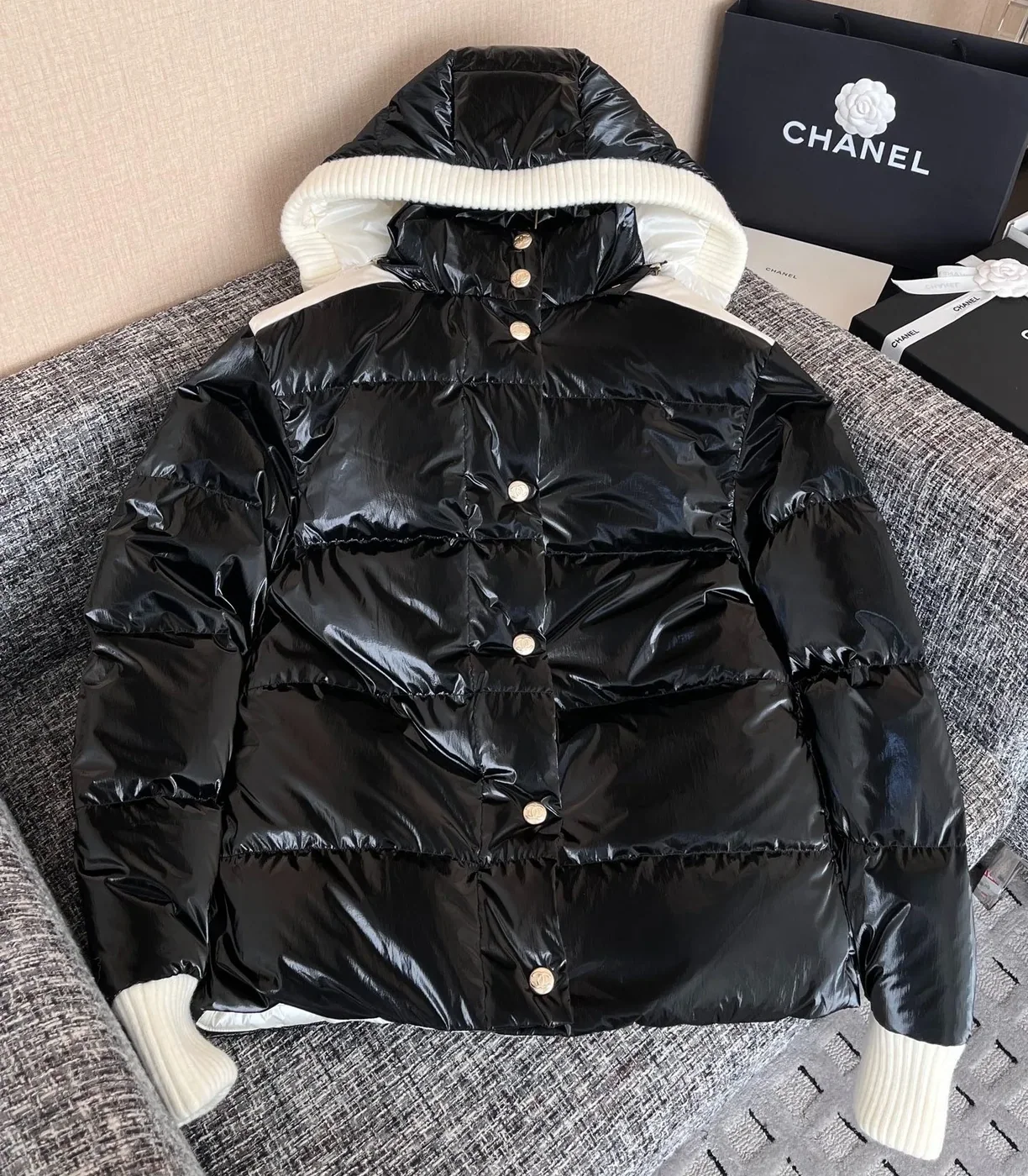 Chanel Puffer Coat Black Chanel Puffer Coat Black