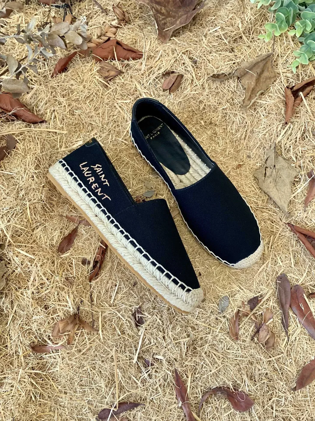 Saint Laurent Saint Laurent Embroidered Espadrilles Black YSL Saint Laurent Saint Laurent Embroidered Espadrilles Black YSL