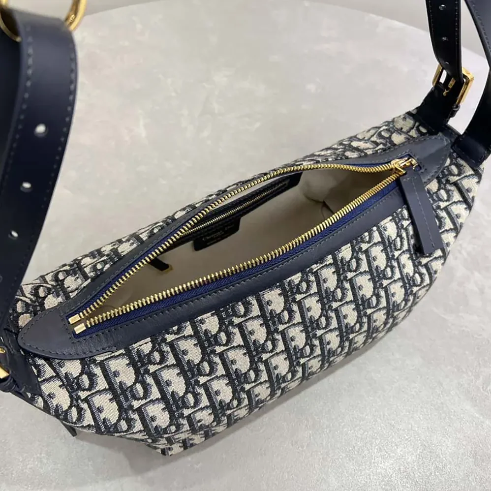 Dior Small D-Journey Bag Blue Dior Oblique Jacquard for Women
