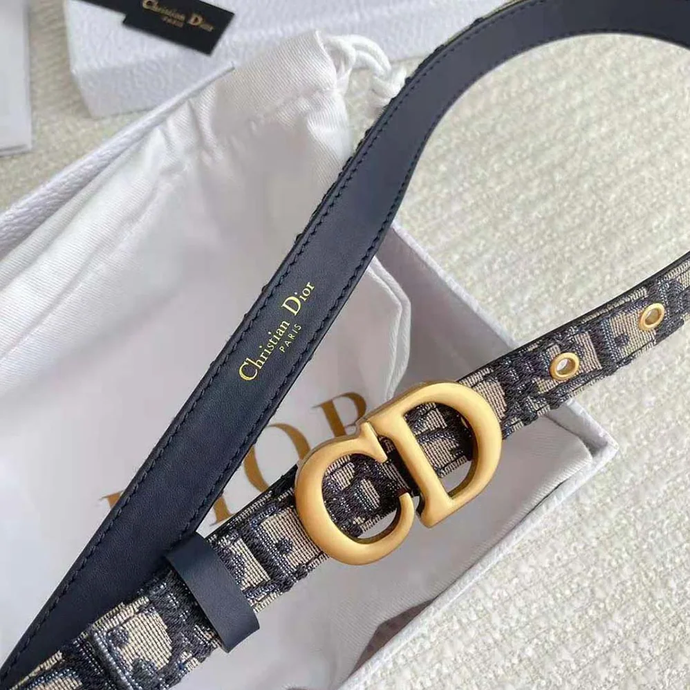 Dior Saddle Belt Blue Dior Oblique Jacquard 20 MM for Women Dior Saddle Belt Blue Dior Oblique Jacquard 20 MM for Women