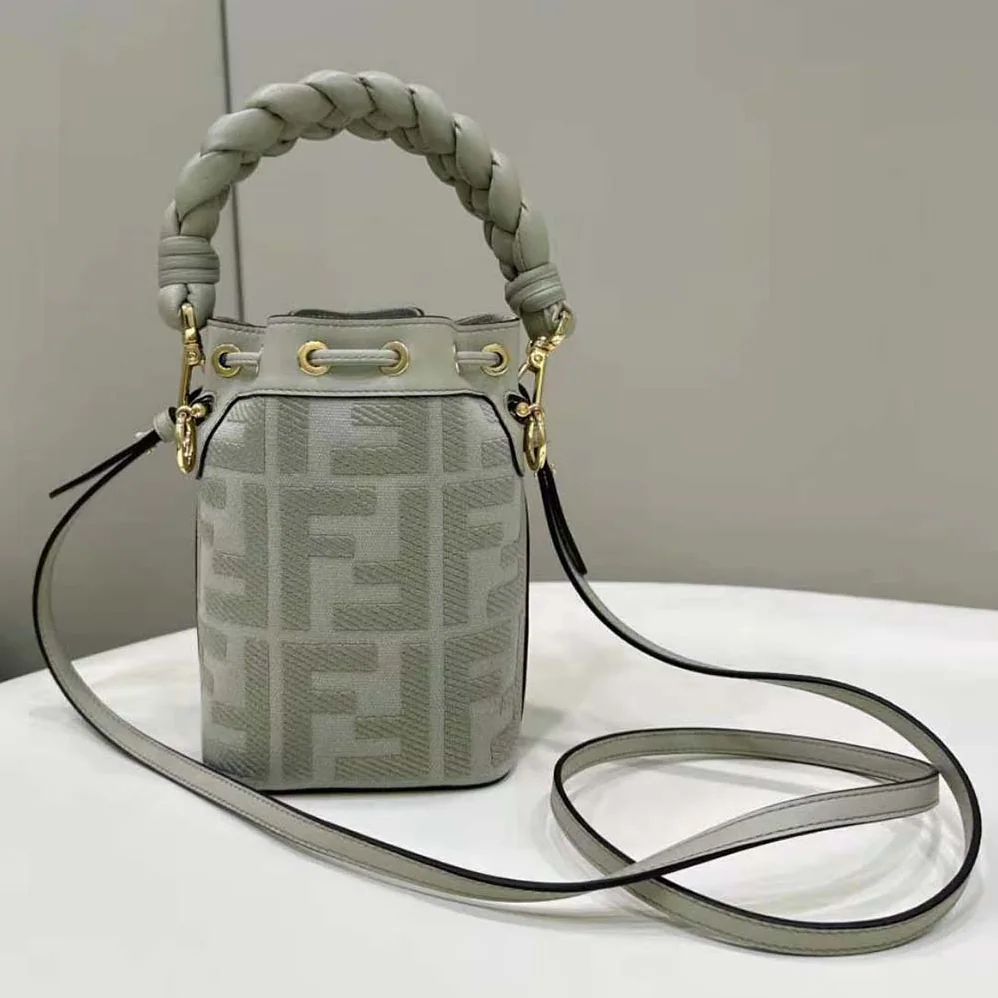 Fendi Mon Tresor Light Green FF Canvas Mini for Women in Bag